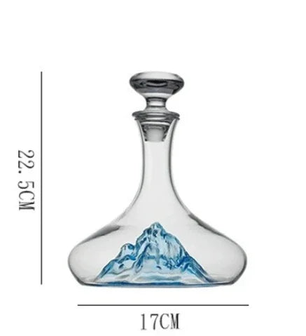 Decanter in vetro trasparente Iceberg blu di lusso leggero europeo Filtro per vino rosso di alto valore e divisore per vino Utensili per vino di fascia alta