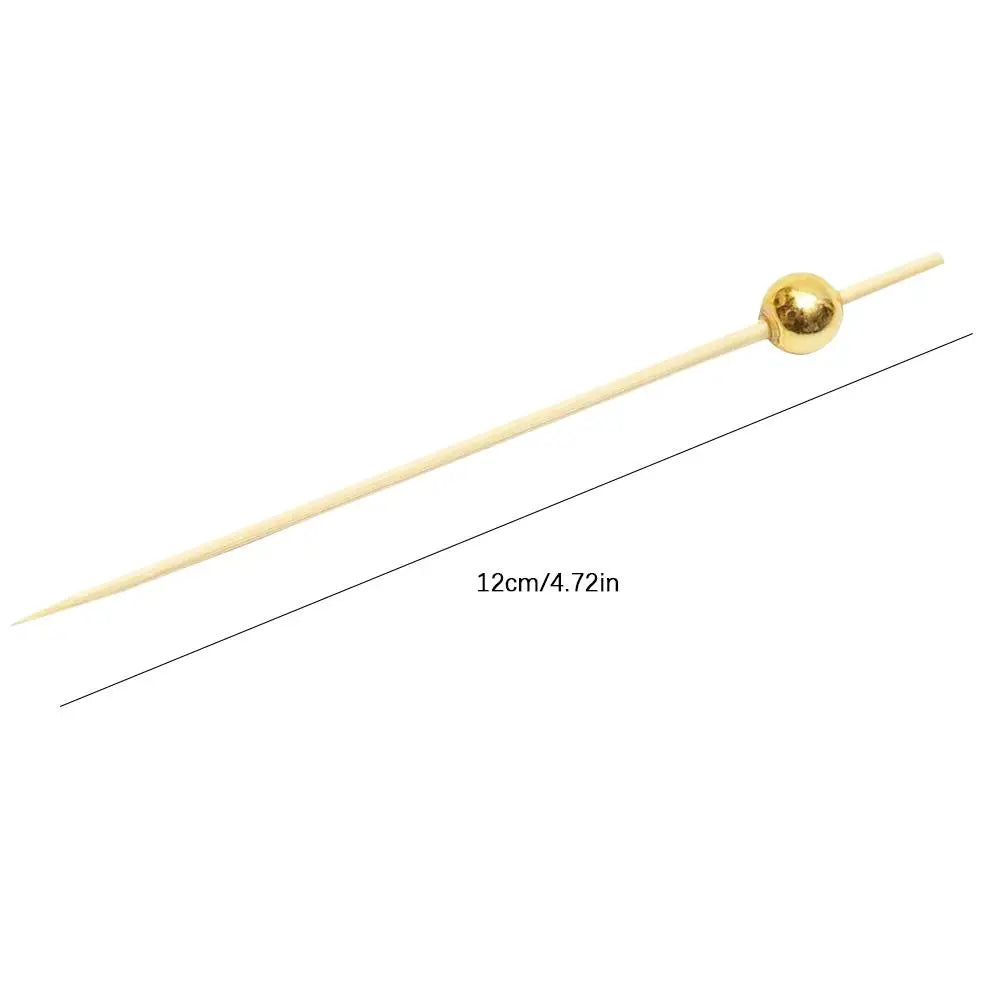 100/25 Pz Oro Perla Cocktail Picks Cibo Frutta Picks Festa di Nozze Torta Usa E Getta Dessert Cocktail Bastoni Buffet Stuzzicadenti
