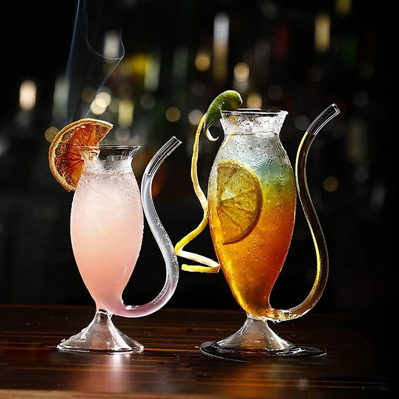 Vampire Cocktail Glass Cup bicchiere da vino resistente al calore succhiare succo latte bere tubo tazza di paglia bicchiere da vino creativo di alta qualità
