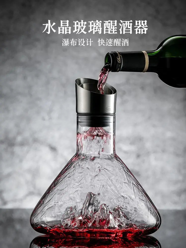 1500ML Iceberg Whisky Decanter per vino Fatto a mano in cristallo senza piombo Versatore per vino Caraffa Dispenser per vino addensato Accessori per bar