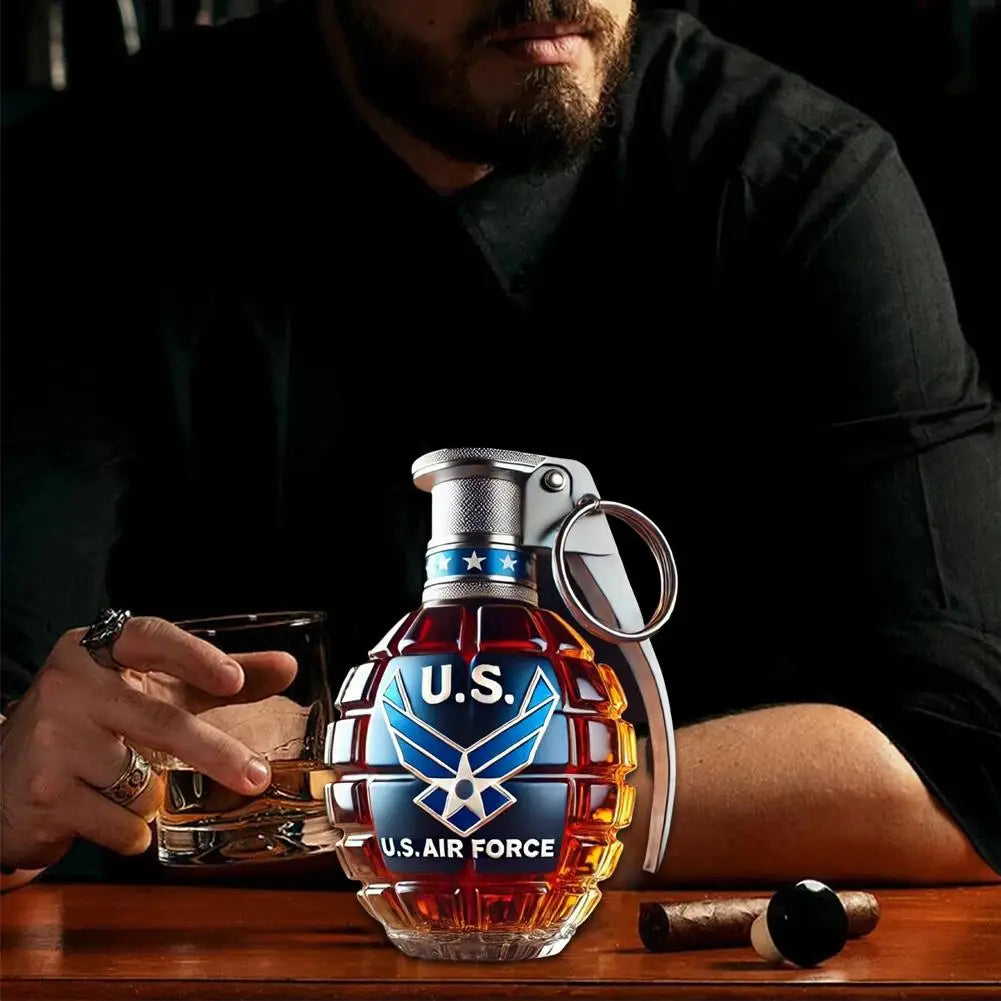 Bottiglia di decanter per whisky a forma di granata in vetro borosilicato alto con sughero ermetico, articoli da bar durevoli per la casa per scotch/vino/liquore