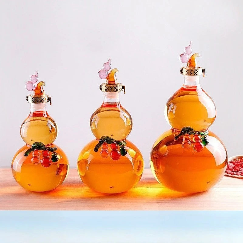 Bottiglia di vino con zucca creativa per uso domestico con decanter in vetro borosilicato trasparente di grande capacità da 500/3000 ml