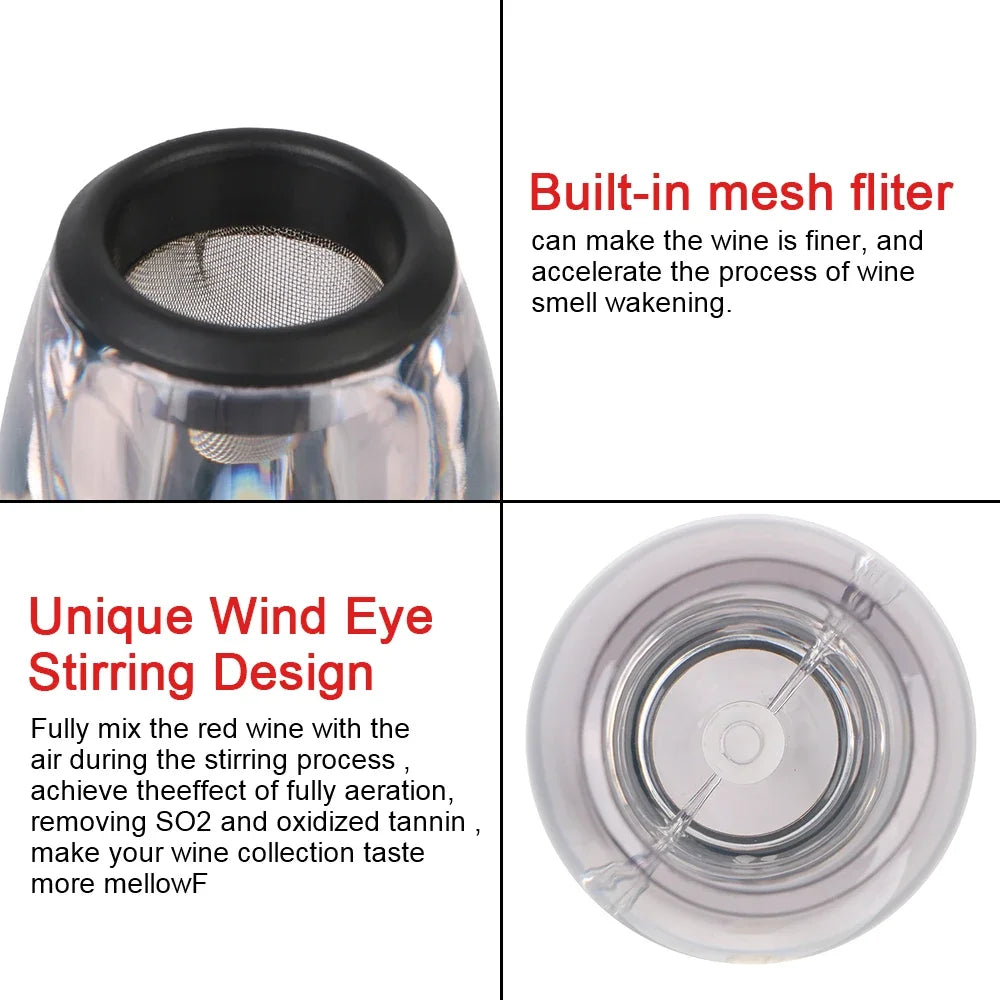 Versatore professionale per Decanter per vino con filtro e Base Dispenser per aeratore per Whisky per vino che fa riflettere rapidamente la cucina per feste da Bar