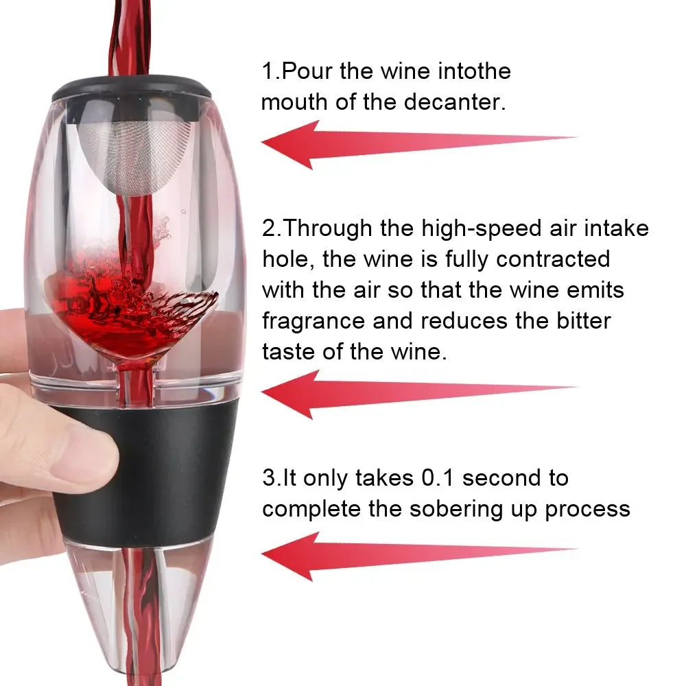 Versatore professionale per Decanter per vino con filtro e Base Dispenser per aeratore per Whisky per vino che fa riflettere rapidamente la cucina per feste da Bar