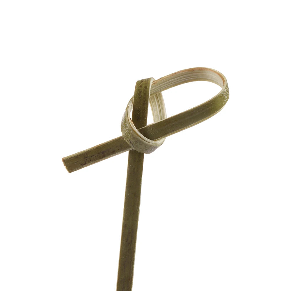 100 pezzi Barbeque Bar Tool Kitchen & Bar Cocktail Picks Bamboo Knot spiedini Fruit Forks Stick