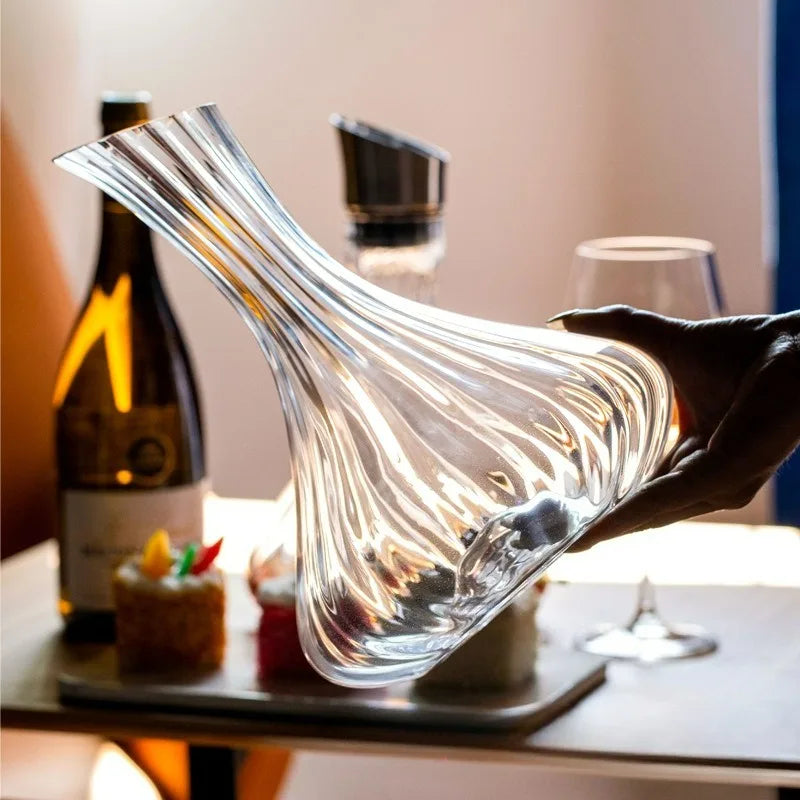 Decanter per vino in vetro di cristallo di lusso in stile europeo con manico per vino rosso Accessori per bere eleganti articoli da bar per la casa