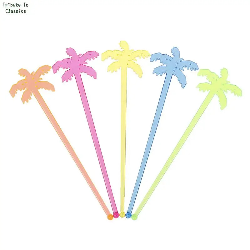 50/100pcs plastica Night-club Drink/wine Decor albero di cocco Cocktail Swizzle Sticks Drink agitatore Coffee Muddler Puddler vendita calda