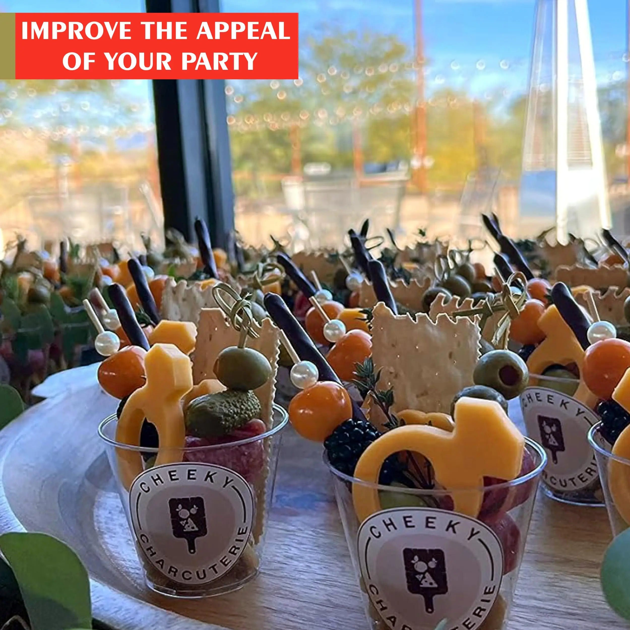 Spiedini stuzzicadenti da cocktail lunghi in bambù di alta qualità da 100 pezzi, adatti per antipasti, spiedini di frutta, panini, bevande, hamburger