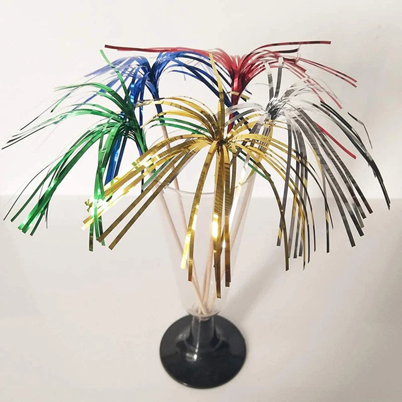 100 pezzi di frutta usa e getta bastoncini da Dessert stoviglie per feste Cocktail Picks fuochi d'artificio Cake Topper stuzzicadenti per decorazioni di nozze 23cm