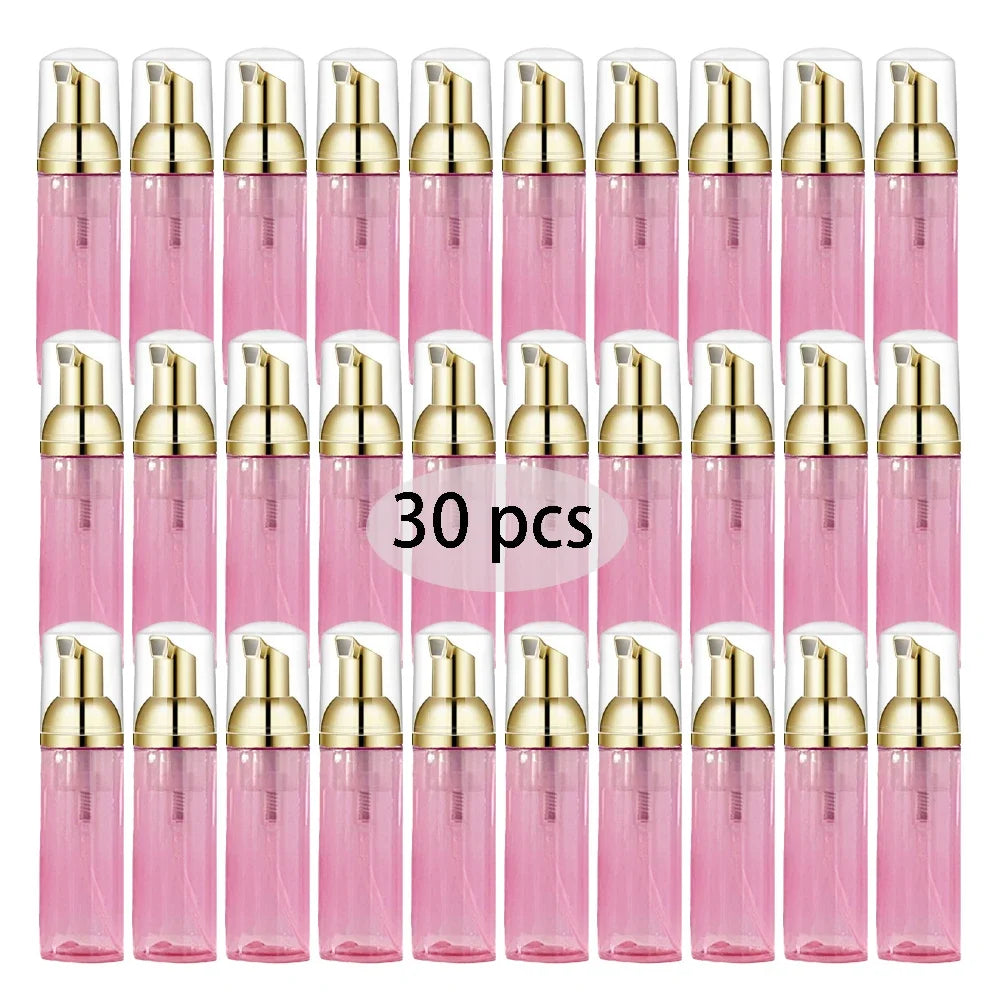30 pz 2 oz/60 ml riutilizzabile pompa di schiuma da viaggio bottiglia shampoo per ciglia per disinfettante per le mani mousse bottiglia dispenser strumenti per la cura della pelle