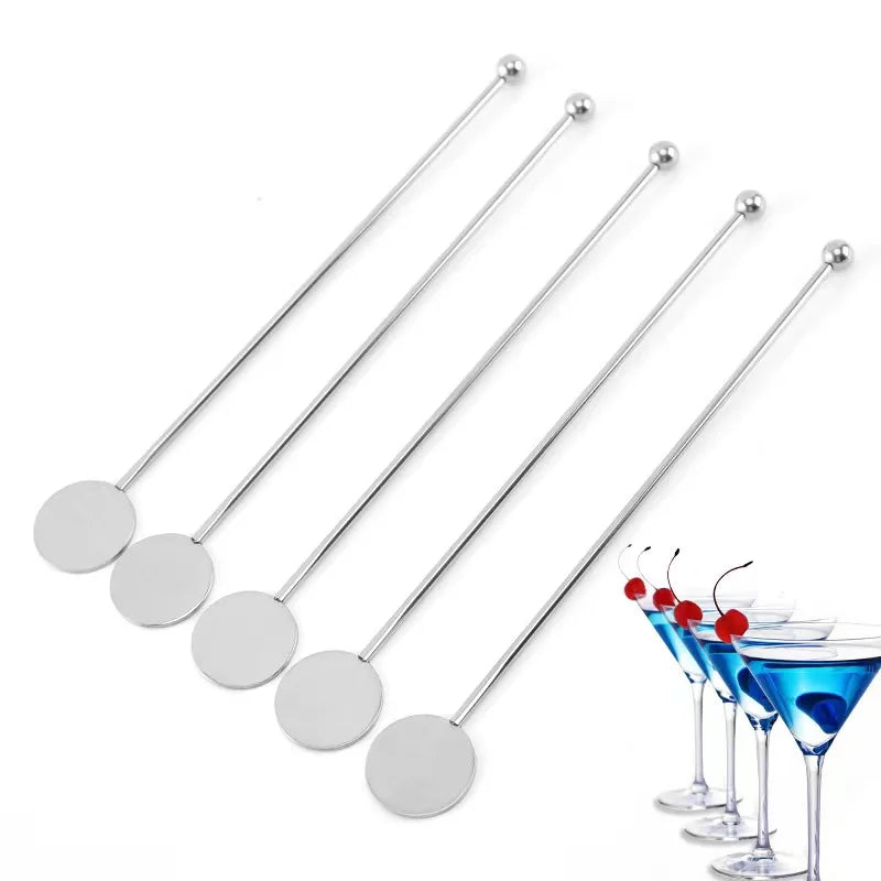 5 pezzi in acciaio inossidabile cocktail drink mixer bar agitazione bastoncini di miscelazione Muddler mestolo agitatore swizzle stick caffè mescolando bastoncini