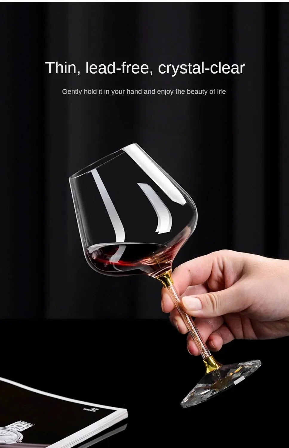 Bicchiere da vino rosso di fascia alta di lusso leggero Set bicchiere da vino alto bicchiere da vino bicchieri da bere per flauto di Champagne