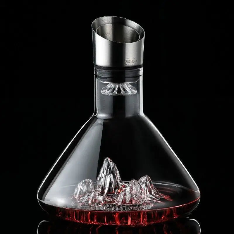 1500ML Iceberg Whisky Decanter per vino Fatto a mano in cristallo senza piombo Versatore per vino Caraffa Dispenser per vino addensato Accessori per bar