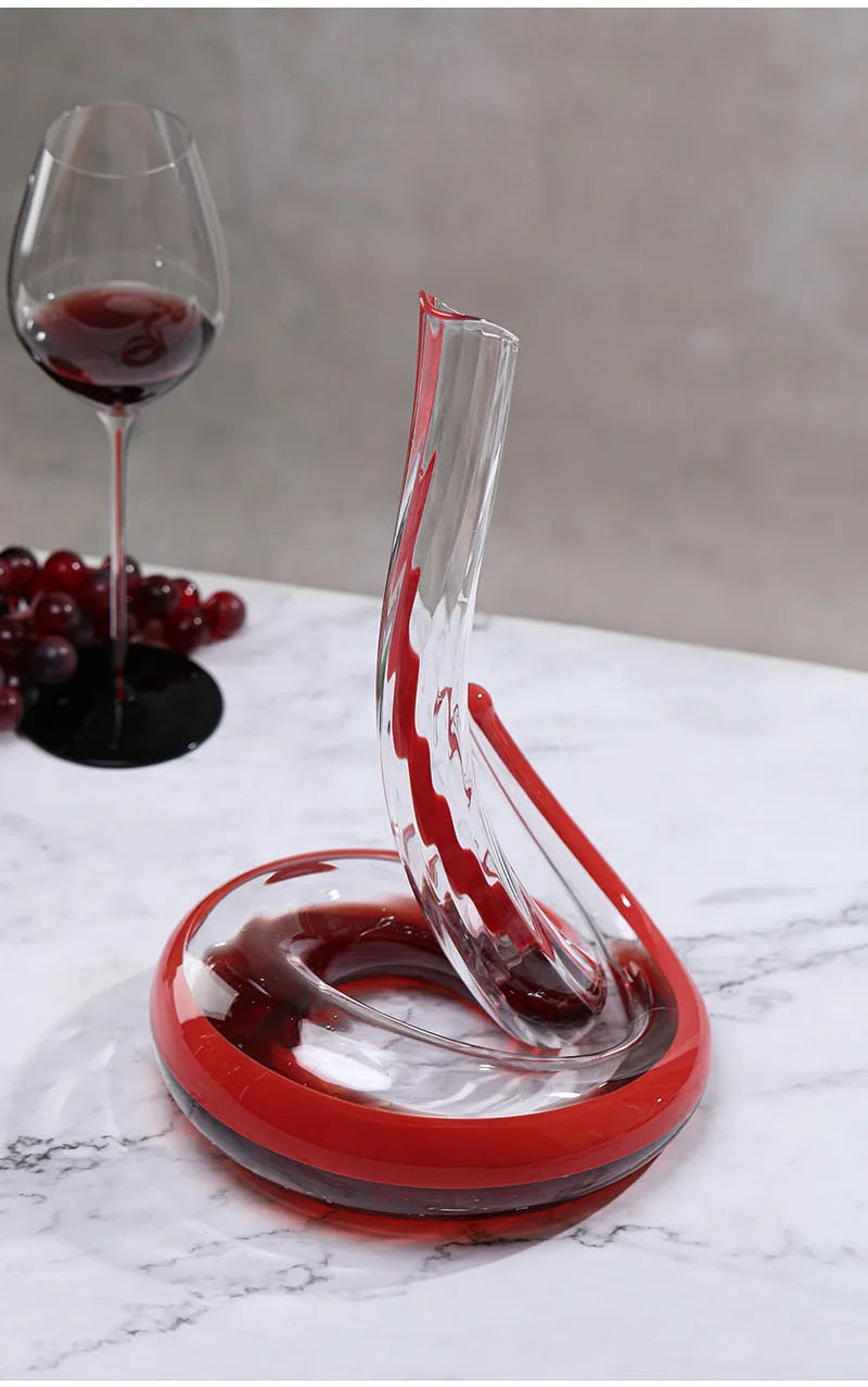 Decanter in vetro a forma di serpente soffiato artificiale Separatore di vino Articoli da bar Dispenser di vino per uso domestico Set di vino decanter per anziani da 1000 ml