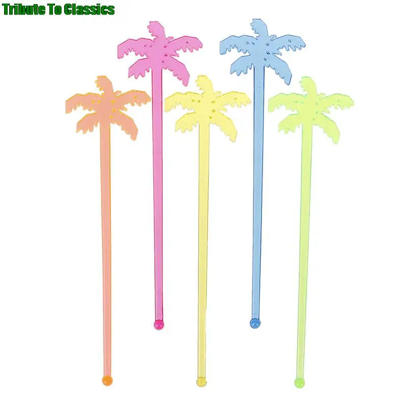 50/100pcs plastica Night-club Drink/wine Decor albero di cocco Cocktail Swizzle Sticks Drink agitatore Coffee Muddler Puddler vendita calda