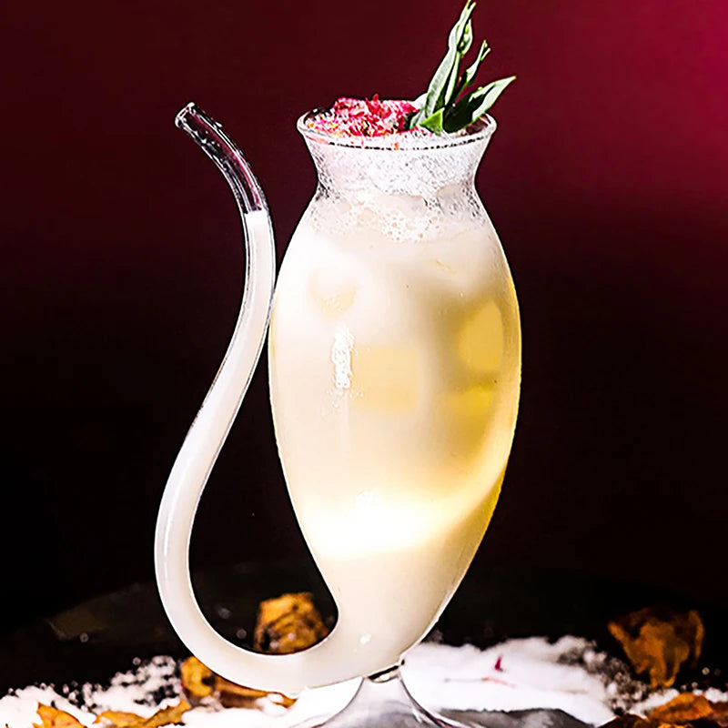 Vampire Cocktail Glass Cup bicchiere da vino resistente al calore succhiare succo latte bere tubo tazza di paglia bicchiere da vino creativo di alta qualità