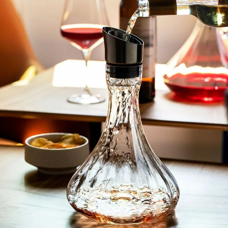 Decanter per vino in vetro di cristallo di lusso in stile europeo con manico per vino rosso Accessori per bere eleganti articoli da bar per la casa