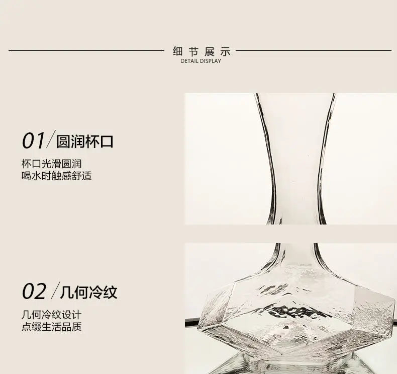 Dispositivo di riflessione a forma geometrica per uso domestico vaso di vino rosso in stile europeo di lusso Decanter in vetro senza piombo
