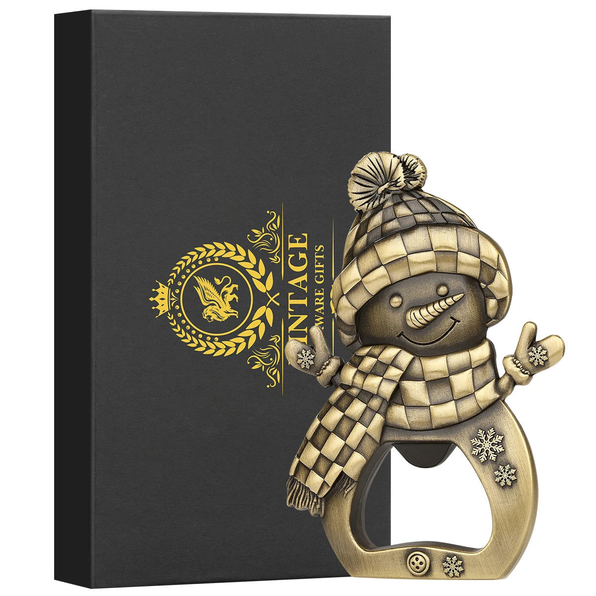 Apribottiglie da birra in metallo a forma di pupazzo di neve adorabile. Piccolo regalo di Natale creativo, cucina, bar, decorazione per feste, apribottiglie