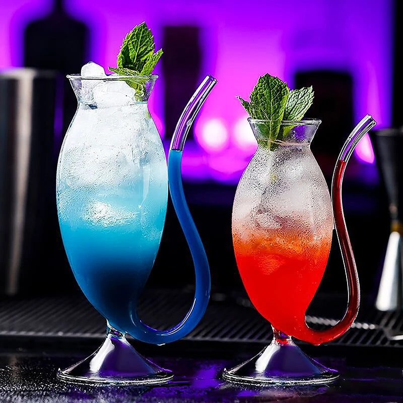 Vampire Cocktail Glass Cup bicchiere da vino resistente al calore succhiare succo latte bere tubo tazza di paglia bicchiere da vino creativo di alta qualità