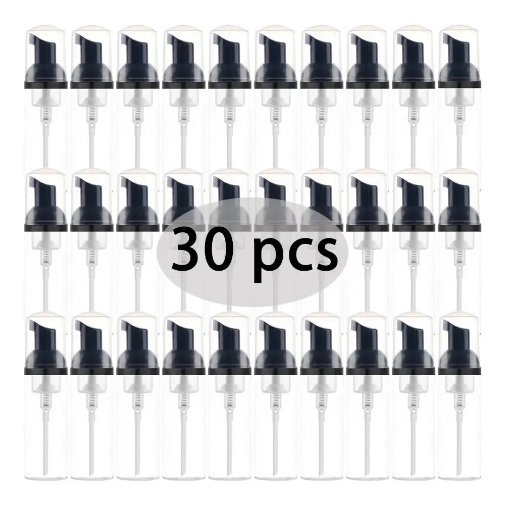 30 pz 2 oz/60 ml riutilizzabile pompa di schiuma da viaggio bottiglia shampoo per ciglia per disinfettante per le mani mousse bottiglia dispenser strumenti per la cura della pelle