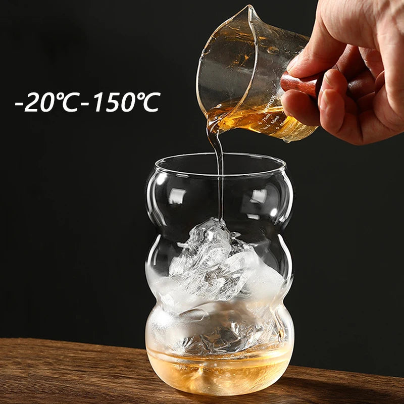 350/550ml Tazza di vetro trasparente Tazza di caffè freddo con cannuccia Dessert Succo di latte Bicchieri Tazza Bicchieri da cocktail per feste Tazza da tè