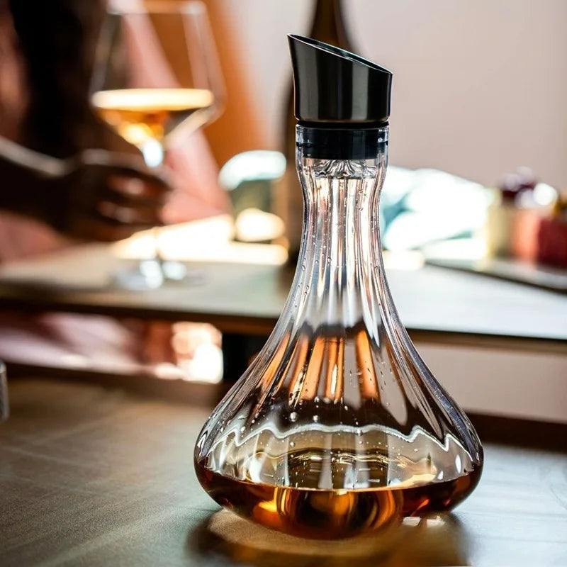 Decanter per vino in vetro di cristallo di lusso in stile europeo con manico per vino rosso Accessori per bere eleganti articoli da bar per la casa